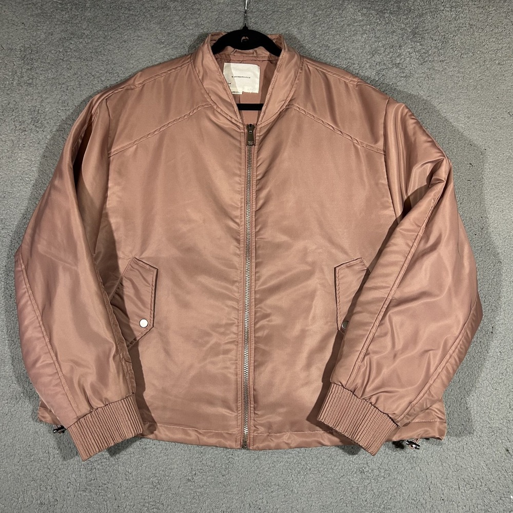 Anthropologie Dusty Rose '98 Satin Bomber Jacket Women's Size XL